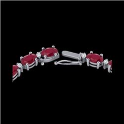 55.5.0 ctw Ruby & VS/SI Certified Diamond Eternity Necklace 10K White Gold