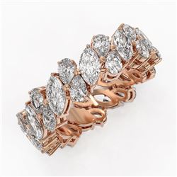 7.04 ctw Marquise and Pear Cut Diamond Eternity Ring 18K Rose Gold