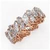 Image 1 : 7.04 ctw Marquise and Pear Cut Diamond Eternity Ring 18K Rose Gold