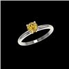Image 2 : .76 ctw Certified Intense Yellow Diamond Engagement Ring 10K White Gold