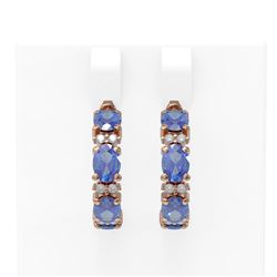 8.97 ctw Tanzanite & Diamond Earrings 18K Rose Gold