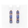 Image 1 : 8.97 ctw Tanzanite & Diamond Earrings 18K Rose Gold