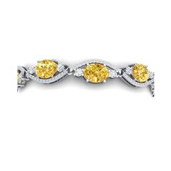 18.3 ctw Canary Citrine & VS Diamond Bracelet 18K White Gold