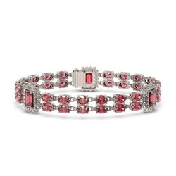 17.79 ctw Tourmaline & Diamond Bracelet 14K White Gold