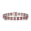 Image 1 : 17.79 ctw Tourmaline & Diamond Bracelet 14K White Gold