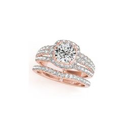 2.44 ctw Certified VS/SI Diamond 2pc Wedding Set Halo 14K Rose Gold