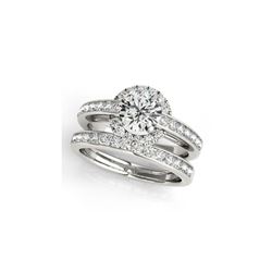 1.61 ctw Certified VS/SI Diamond 2pc Wedding Set Halo 14K White Gold