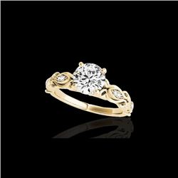 1.1 ctw Certified Diamond Solitaire Antique Ring 10K Yellow Gold