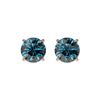 Image 1 : 1.08 ctw Certified Intense Blue Diamond Stud Earrings 10K Rose Gold