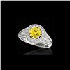Image 1 : 2.17 ctw Certified SI/I Fancy Intense Yellow Diamond Ring 10K White Gold