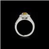 Image 2 : 2.17 ctw Certified SI/I Fancy Intense Yellow Diamond Ring 10K White Gold