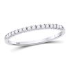 Image 1 : 14k White Gold Round Diamond Slender Stackable