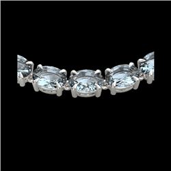 45 ctw Aquamarine Eternity Designer Necklace 14K White Gold
