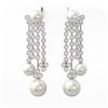 Image 2 : 5.76 ctw Diamond Designer Pearl Earrings 18K White Gold