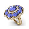 Image 1 : 15.24 ctw Tanzanite & VS Diamond Ring 18K Yellow Gold