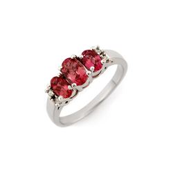 1.16 ctw Pink Sapphire & Diamond Ring 18K White Gold