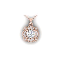 0.75 ctw VS/SI Diamond Art Deco Necklace 18K Rose Gold