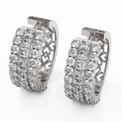 10.92 ctw Princess Cut Diamond Earrings 18K White Gold