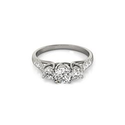 3.25 ctw Certified VS/SI Diamond 3 Stone Bridal Ring 18K White Gold