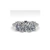 Image 1 : 2.0 ctw Oval Cut VS/SI Diamond 3 Stone Designer Ring 18K White Gold