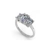 Image 2 : 2.0 ctw Oval Cut VS/SI Diamond 3 Stone Designer Ring 18K White Gold