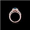 Image 2 : 2.9 ctw SI Certified Fancy Blue Diamond Solitaire Halo Ring 10K Rose Gold