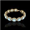 Image 2 : 23 ctw Aquamarine & Micro Pave VS/SI Diamond Bracelet 10K Yellow Gold