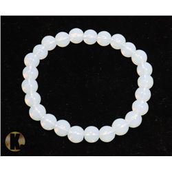 #145- MOONSTONE BEAD BRACELET/ 8mm/ 7.5"