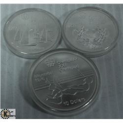 1976 MONTREAL OLYMPICS- SILVER COINS- SET OF 3