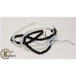 #178- BLACK AGATE MOONSTONE 15" NECKLACE