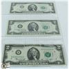 Image 1 : U.S. $1 DOLLAR BILLS- SET OF THREE-  1- 1969, 2-