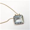 Image 1 : 24) 10K YELLOW GOLD AQUAMARINE PENDANT NECKLACE,