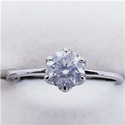 2) 14K WHITE GOLD DIAMOND SOLITAIRE RING,