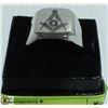Image 1 : SILVER MASONIC SYMBOL RING - SIZE 15