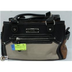 2-TONE BROWN & BLACK LEATHER PURSE