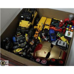 LARGE BOX OF DIECAST CARS & ACTION