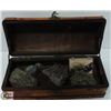 Image 1 : DECORATIVE WOOD BOX W/ROCK