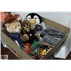 Image 1 : BOX W/TOY TRAIN SET & PLUSH TOYS INCL.