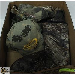 BOX W/CAMO HUNTING ACCESSORIES INCL.