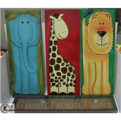 FLAT W/3 SAFARI PICTURES FOR KIDS ROOM