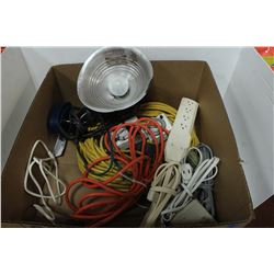 LARGE BOX WITH EXTENSION CORDS, POWER