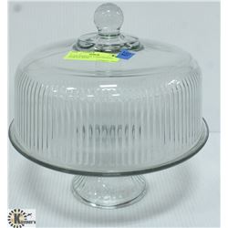 GLASS PEDESTAL CAKE/DESERT STORAGE WITH