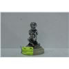 Image 1 : ANTIQUE CHERUB NICKEL PLATED ON ALABASTER BASE