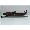 Image 1 : VINTAGE MACHETE WITH CUSTOM LEATHER SHEATH