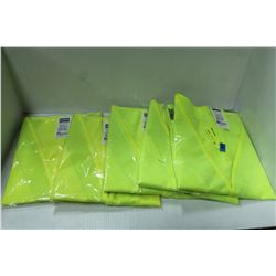 LOT OF 5 2XL HI VIS V NECK SHIRTS