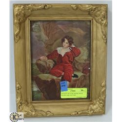 ANTIQUE PICTURE FRAME WITH YOUNG GIRL PICTURE