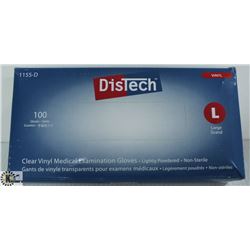 BOX OF DISTECH VINYL MEDICAL EXAMINATION GLOVES