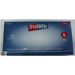 BOX OF DISTECH VINYL MEDICAL EXAMINATION GLOVES