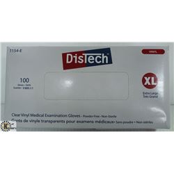 BOX OF DISTECH VINYL MEDICAL EXAMINATION GLOVES SZ