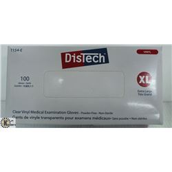 BOX OF DISTECH VINYL MEDICAL EXAMINATION GLOVES SZ